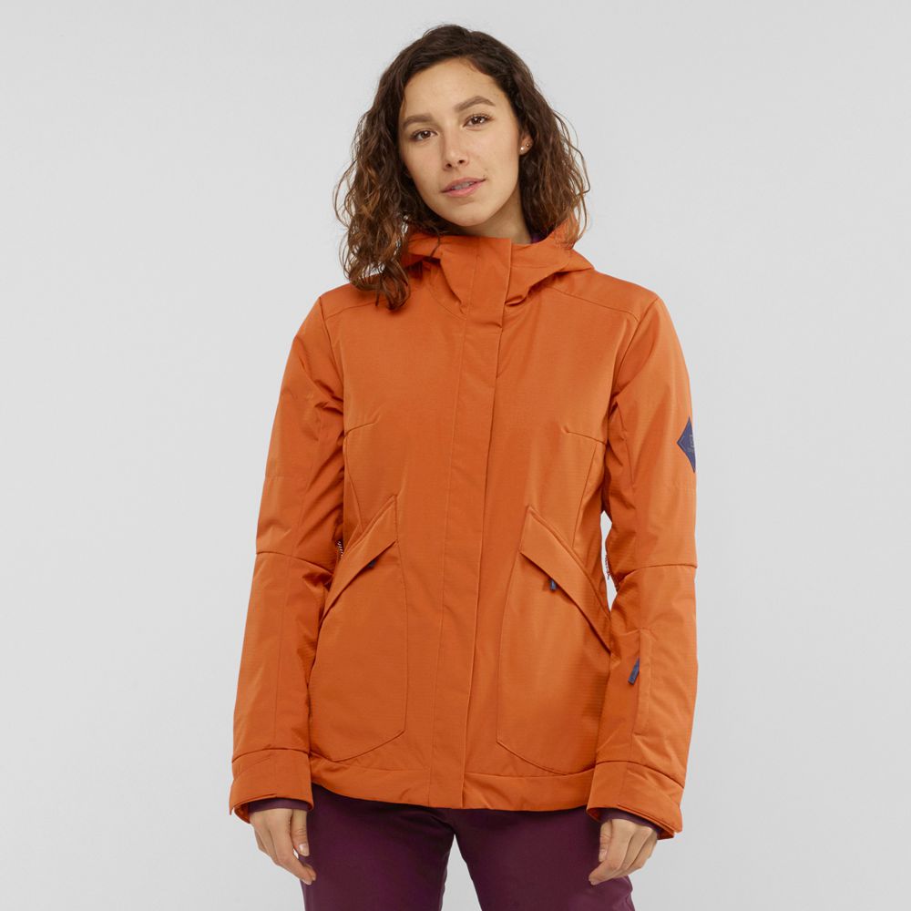 Veste De Ski Salomon Femme Orange - Salomon SNOW REBEL - France (5014-YRWHL)